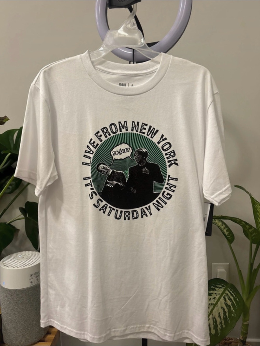 Volcom White Short-Sleeve Tee with Green & Black Graphic
